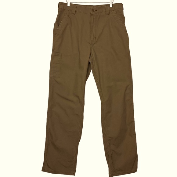 Carhartt Other - CARHARTT sz 36x32 Loose Fit Canvas Utility Work Pants B151 LBR Khaki